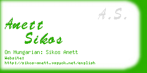 anett sikos business card